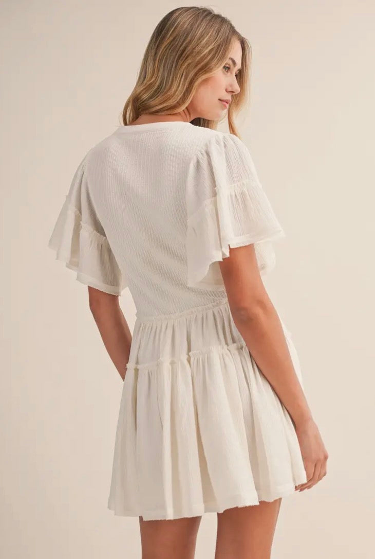Rowan Cream Eyelet Mini Dress