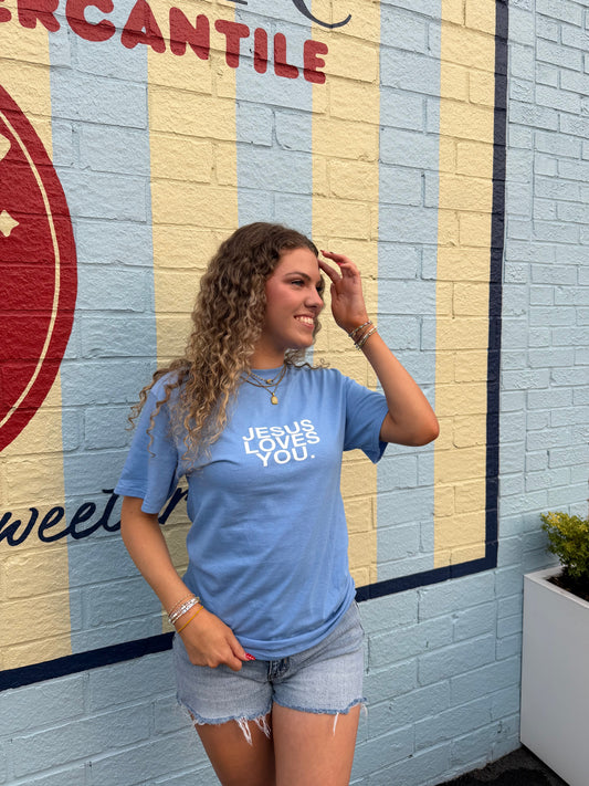 Jesus Loves You in Sky Blue