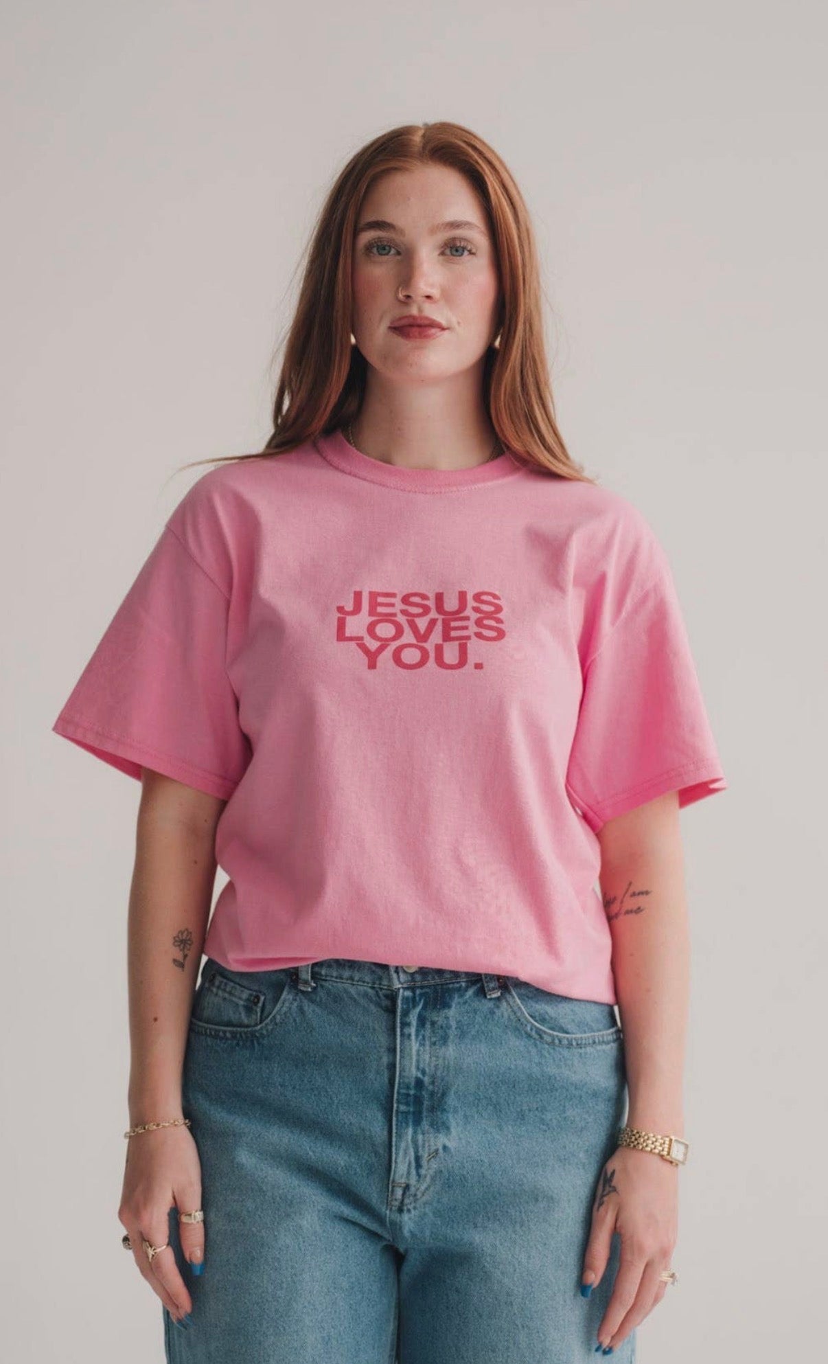 Jesus Loves You in Rose Pink