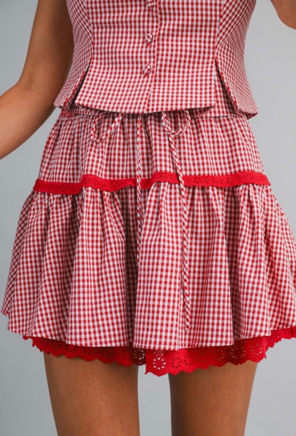 Sadie Gingham Skirt Set