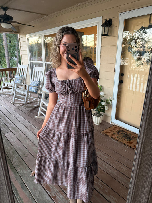 Ruth Gingham Midi Dress