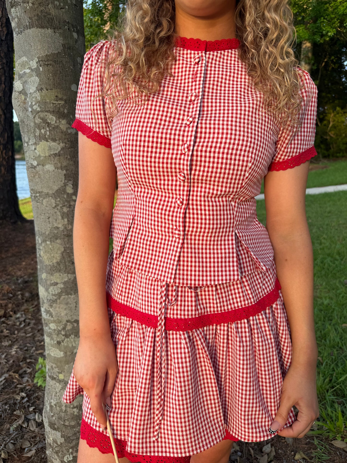 Sadie Gingham Skirt Set