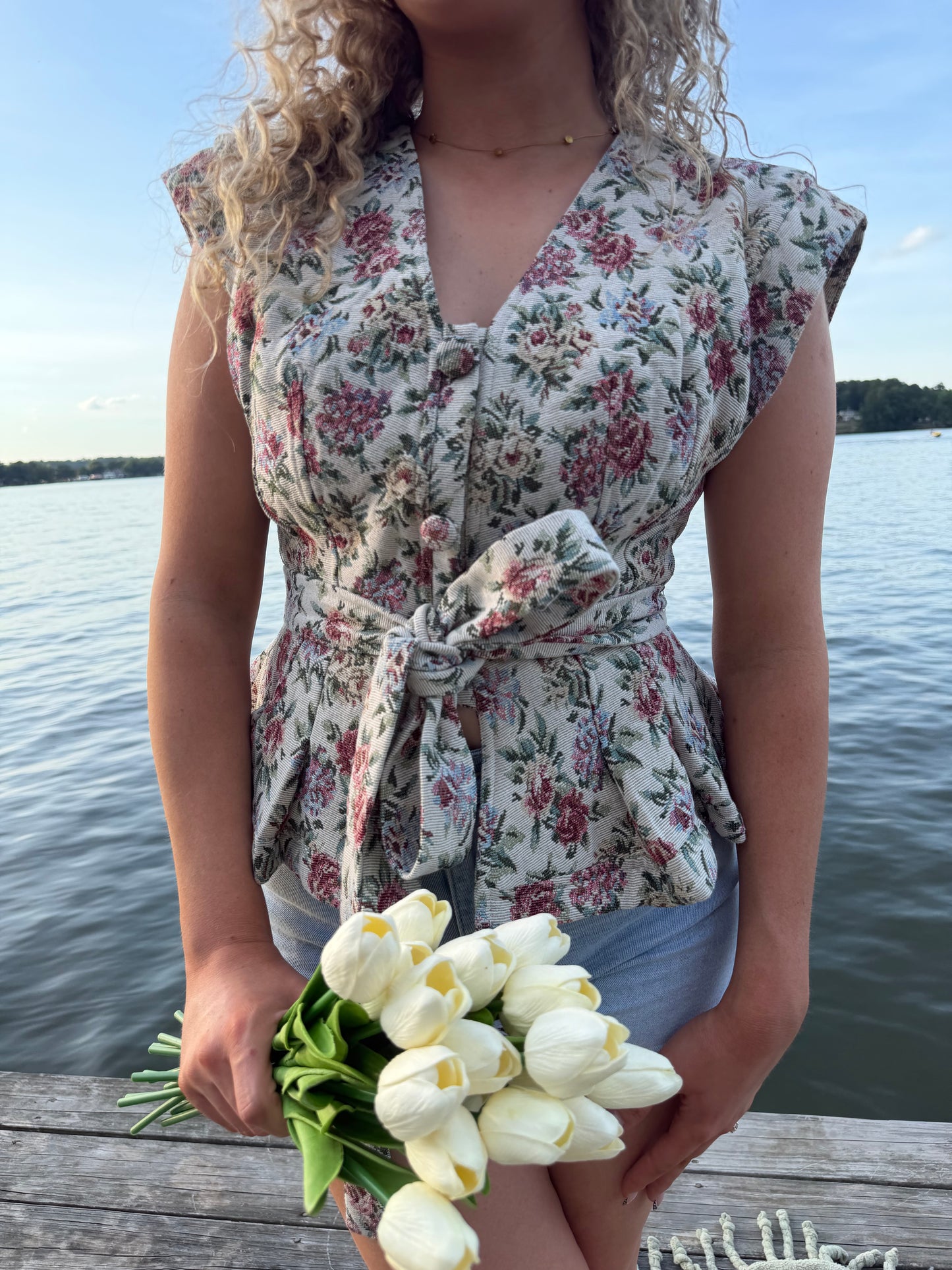 Scarlett Tapestry Floral Print Peplum Top