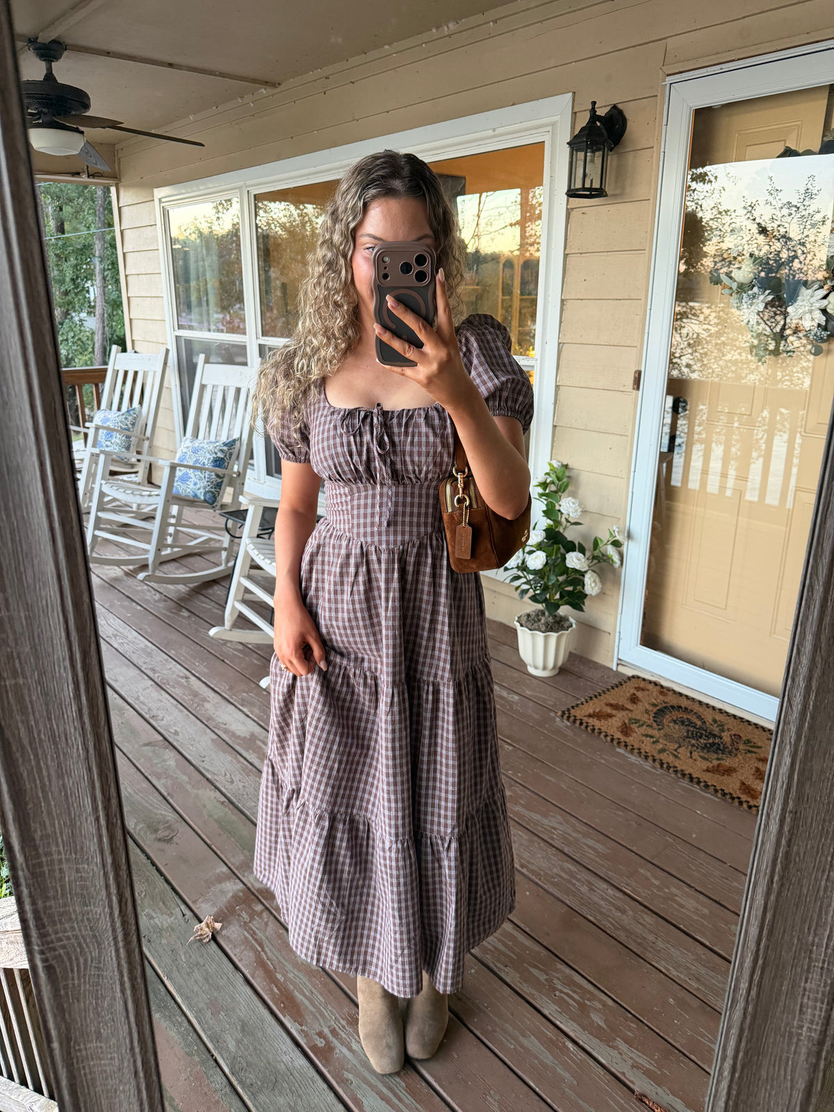 Ruth Gingham Midi Dress