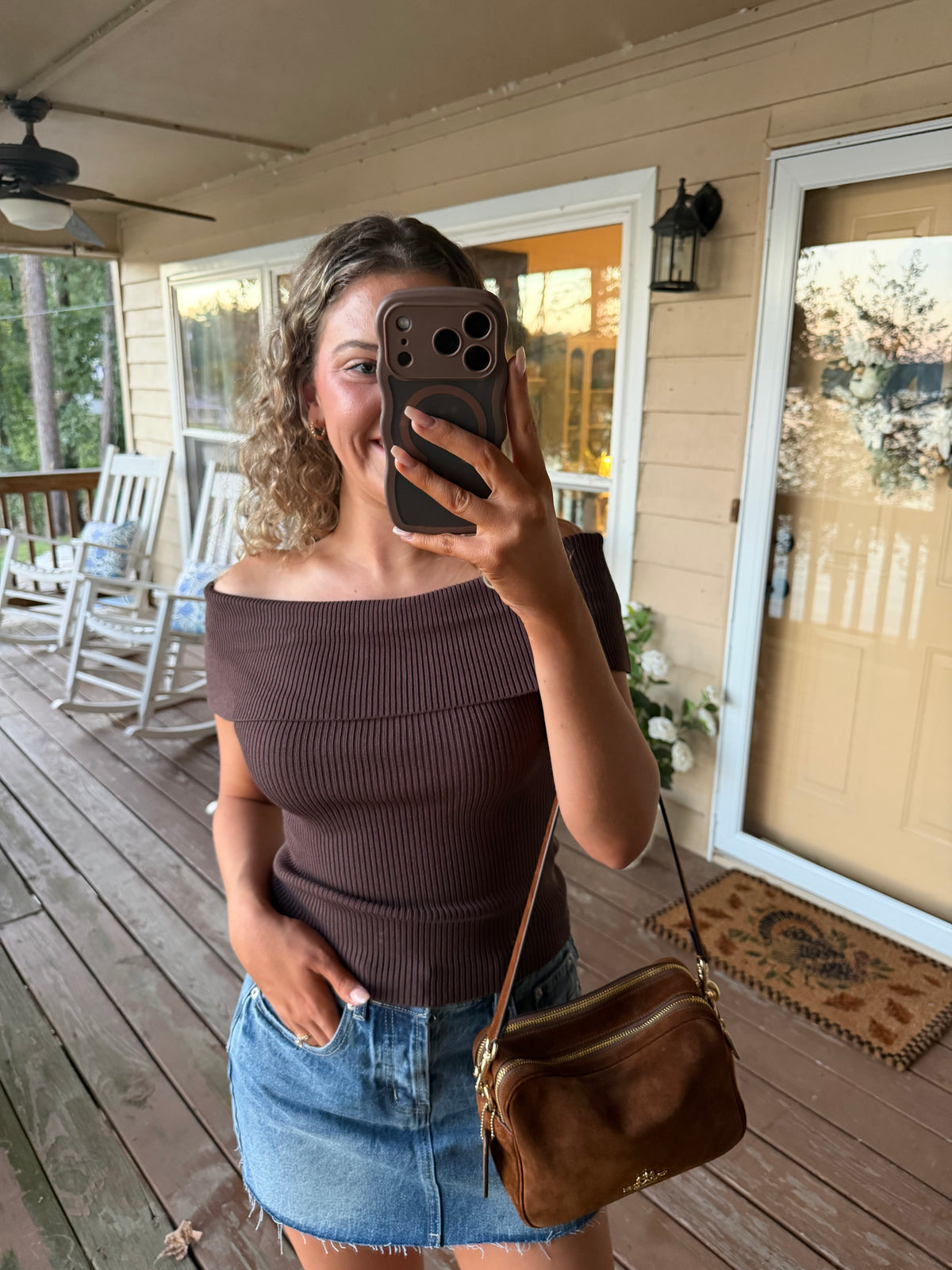 Ellerie Knit off the Shoulder Top