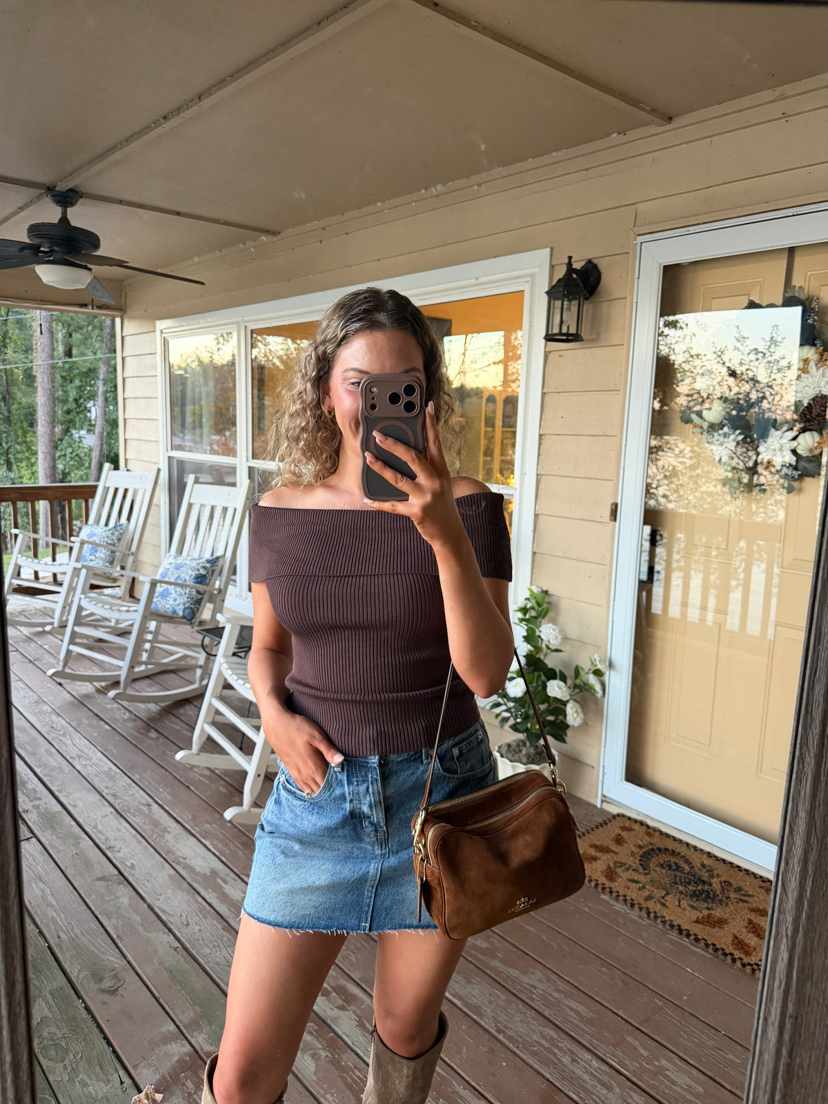 Ellerie Knit off the Shoulder Top