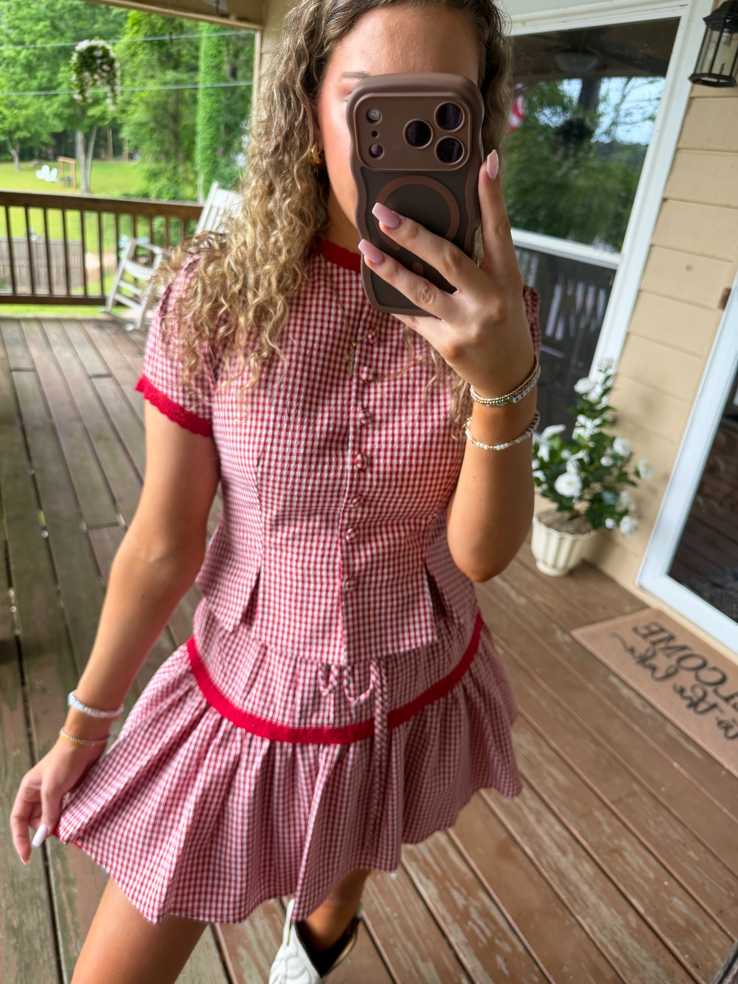 Sadie Gingham Skirt Set