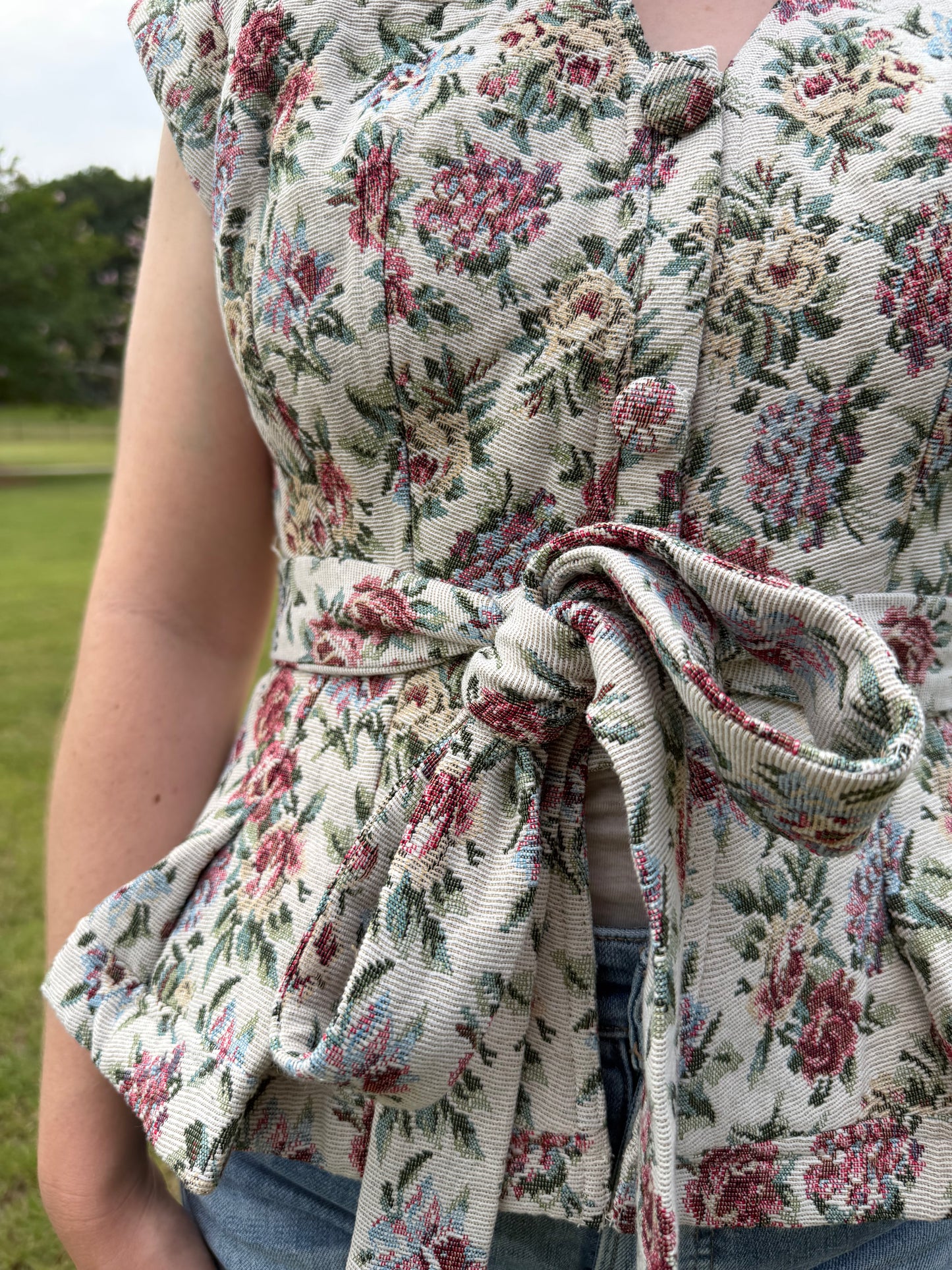 Scarlett Tapestry Floral Print Peplum Top