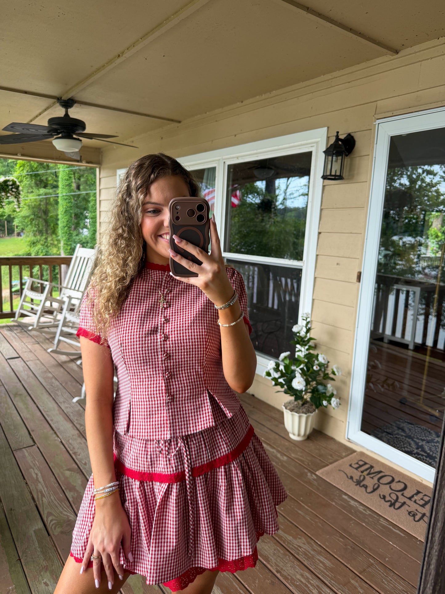 Sadie Gingham Skirt Set