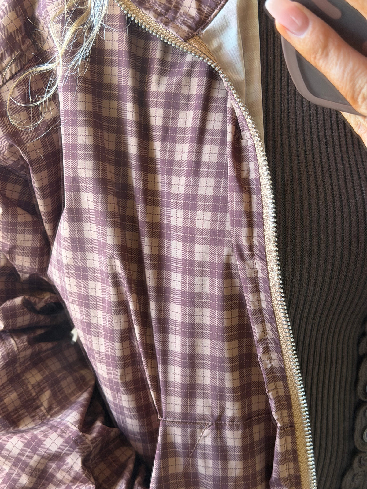 Apple Orchard Plaid Windbreaker Jacket