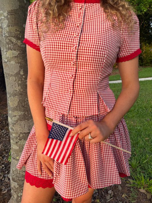 Sadie Gingham Skirt Set