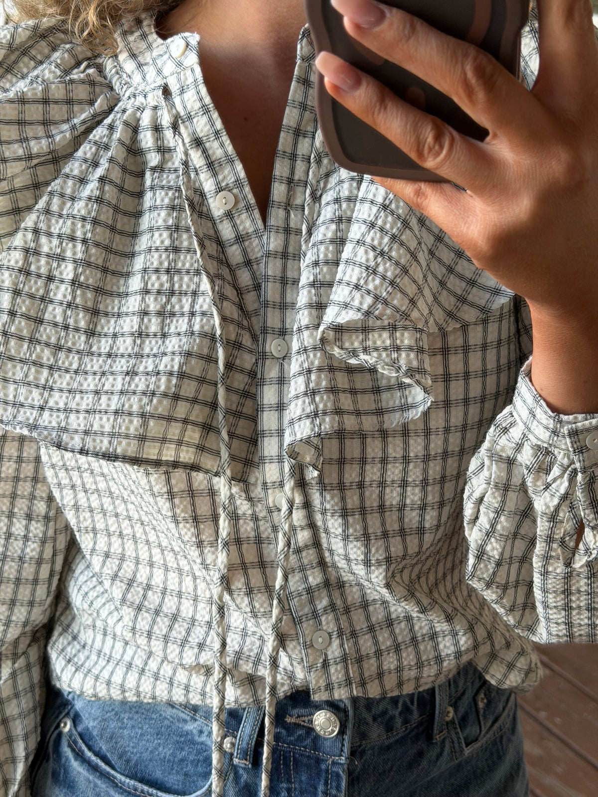 Rory Plaid Ruffle Blouse