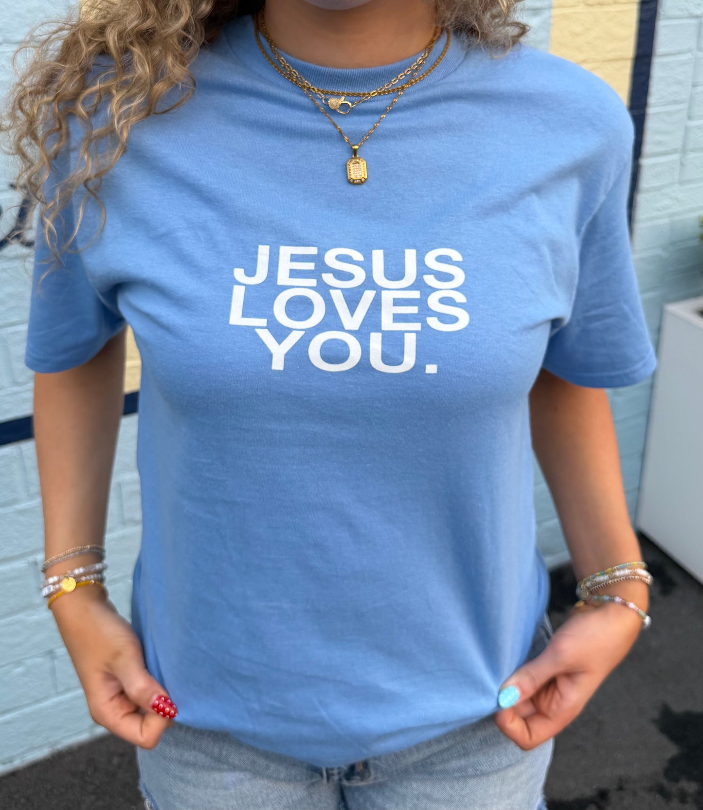 Jesus Loves You in Sky Blue