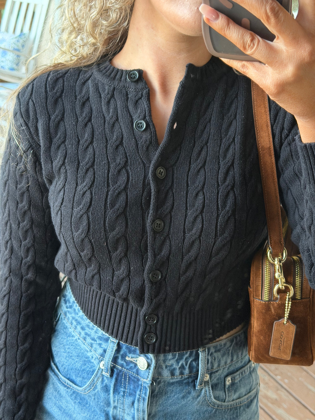 Juliette Cable Knit Cropped Cardigan