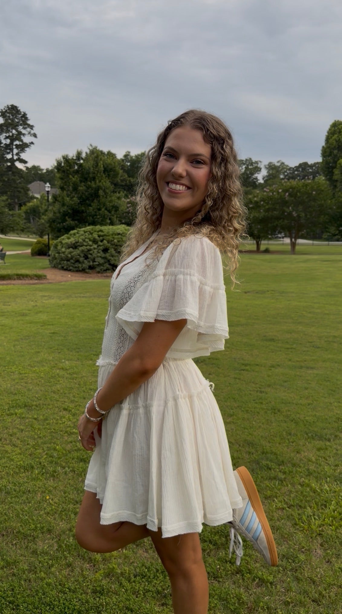 Rowan Cream Eyelet Mini Dress