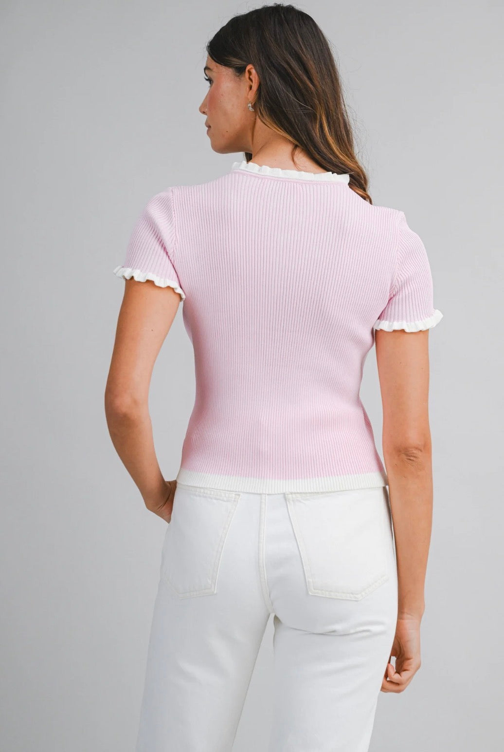 Kara Ruffle Cardigan Top