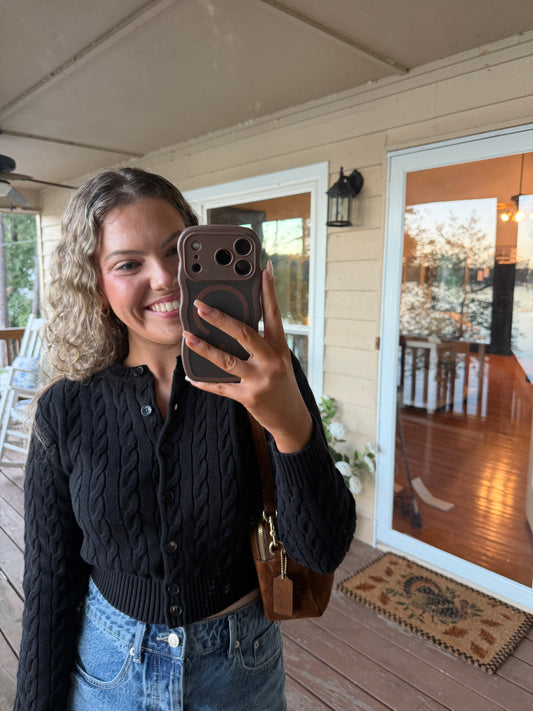 Juliette Cable Knit Cropped Cardigan