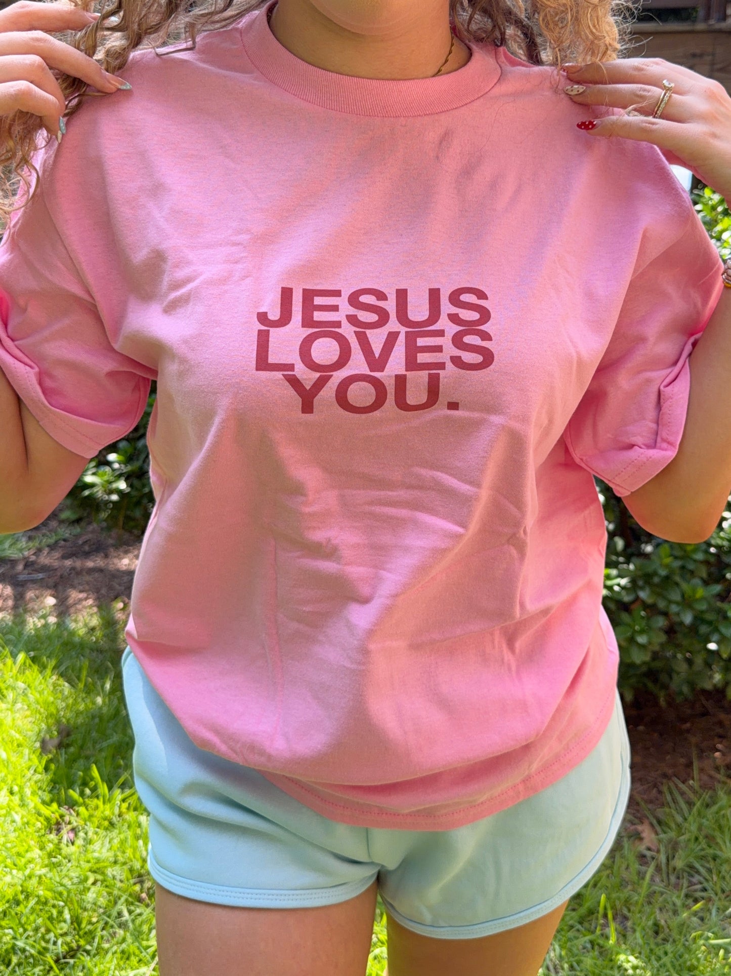Jesus Loves You in Rose Pink